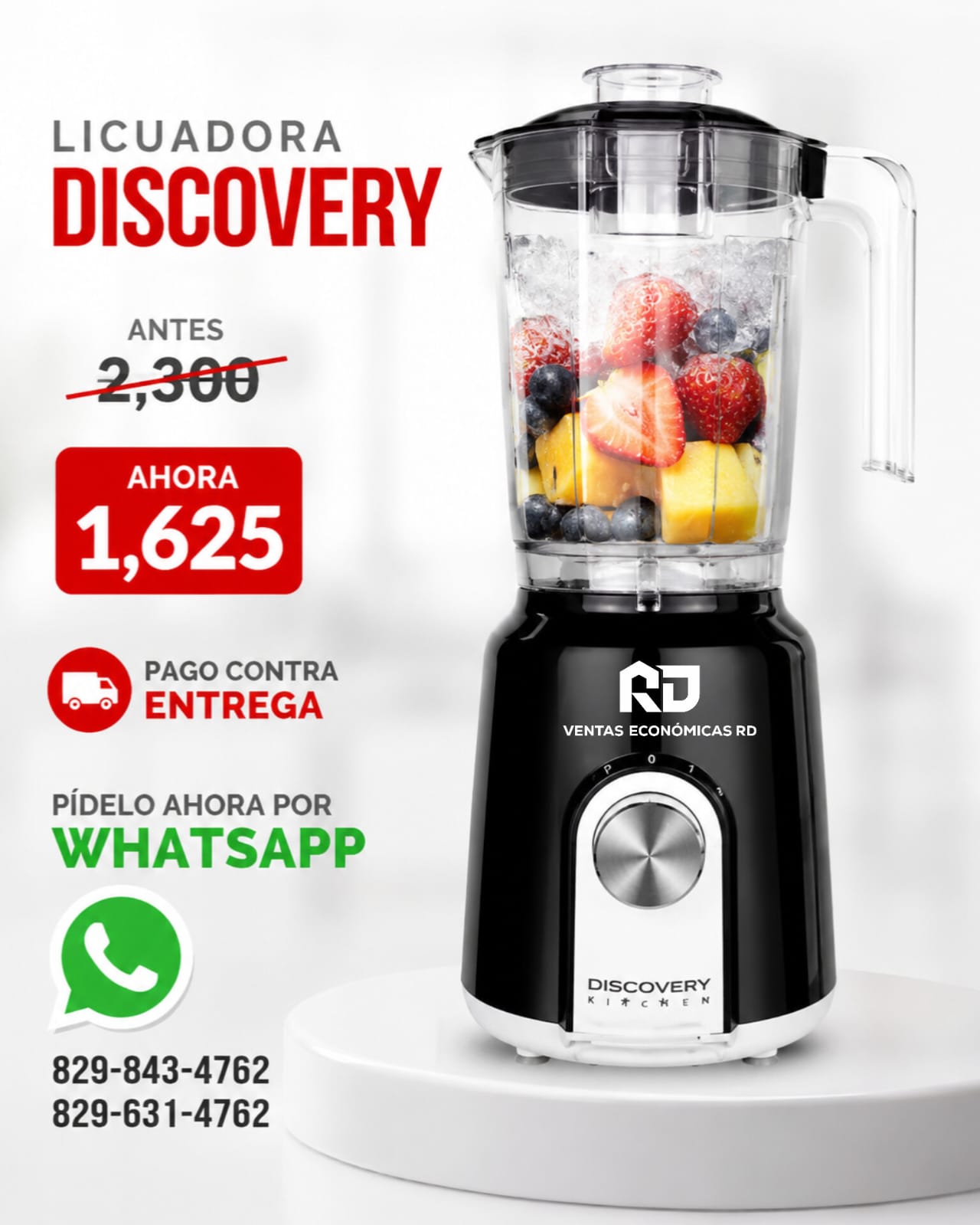 Licuadora Discovery Kitchen de Alta Eficiencia y Vaso Graduado | Ventas Económicas RD  