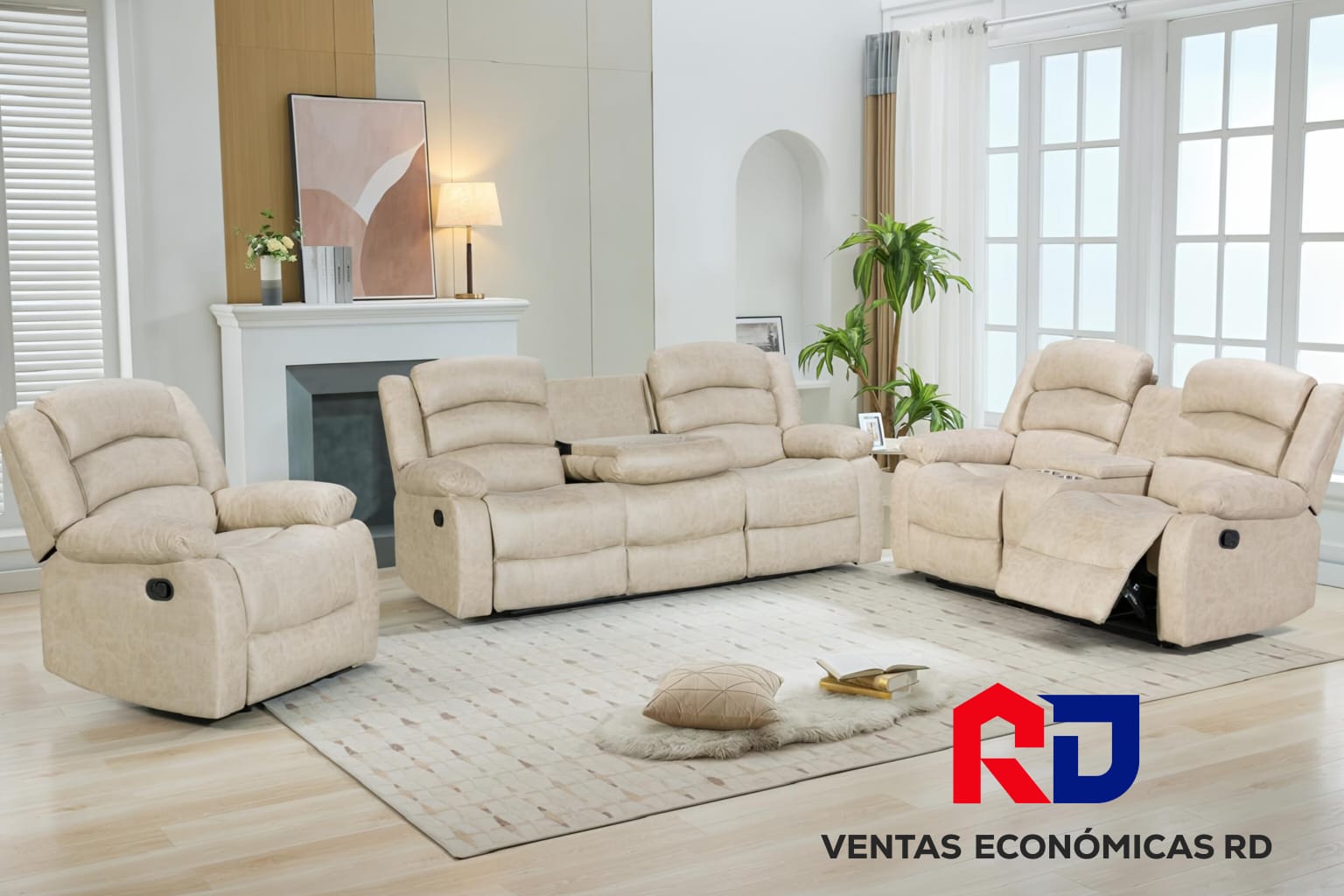 Juego de Sillones Reclinables 3+2+1 Estilo Moderno - Confort y Elegancia