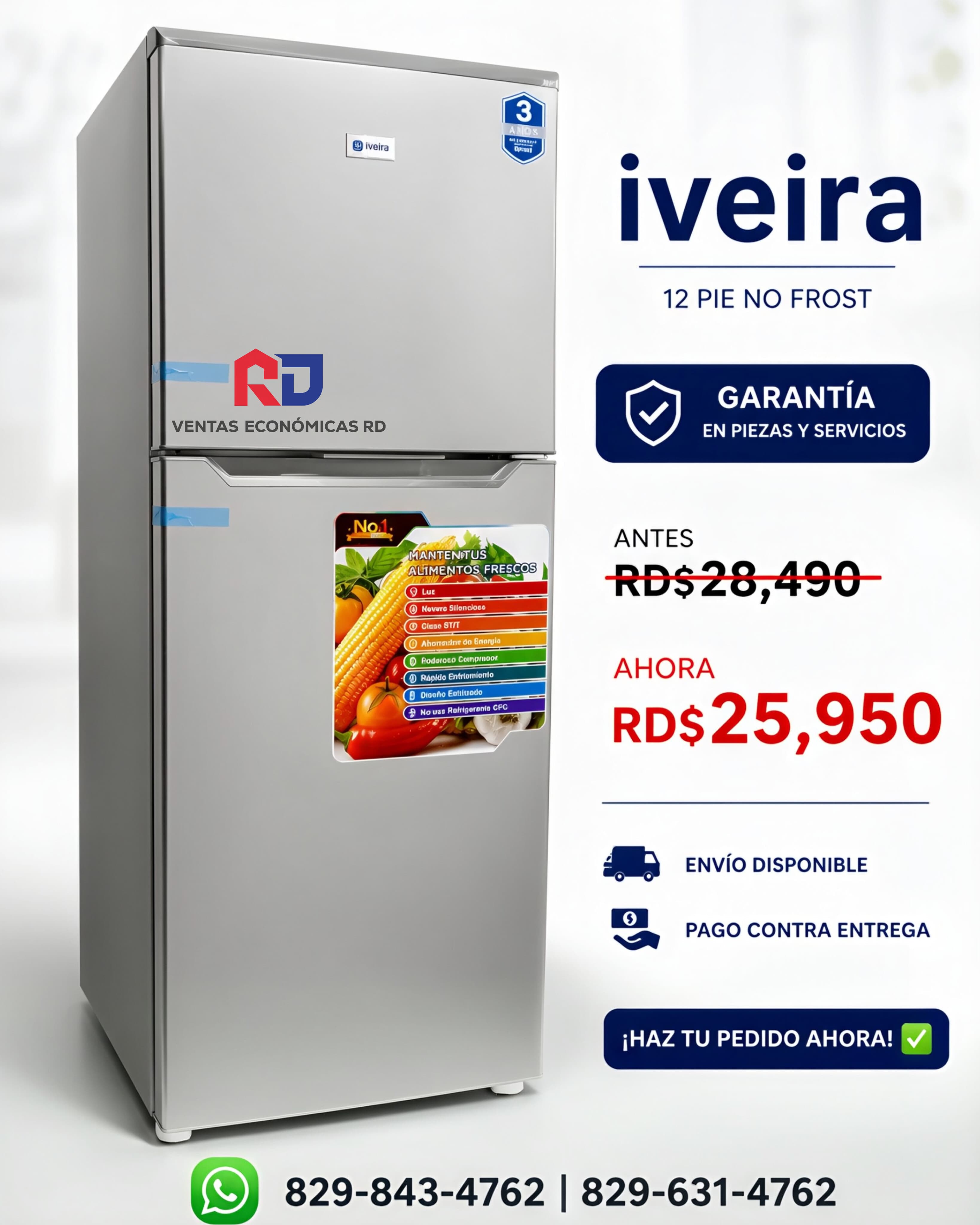 Nevera iveira 12 pie no frost 