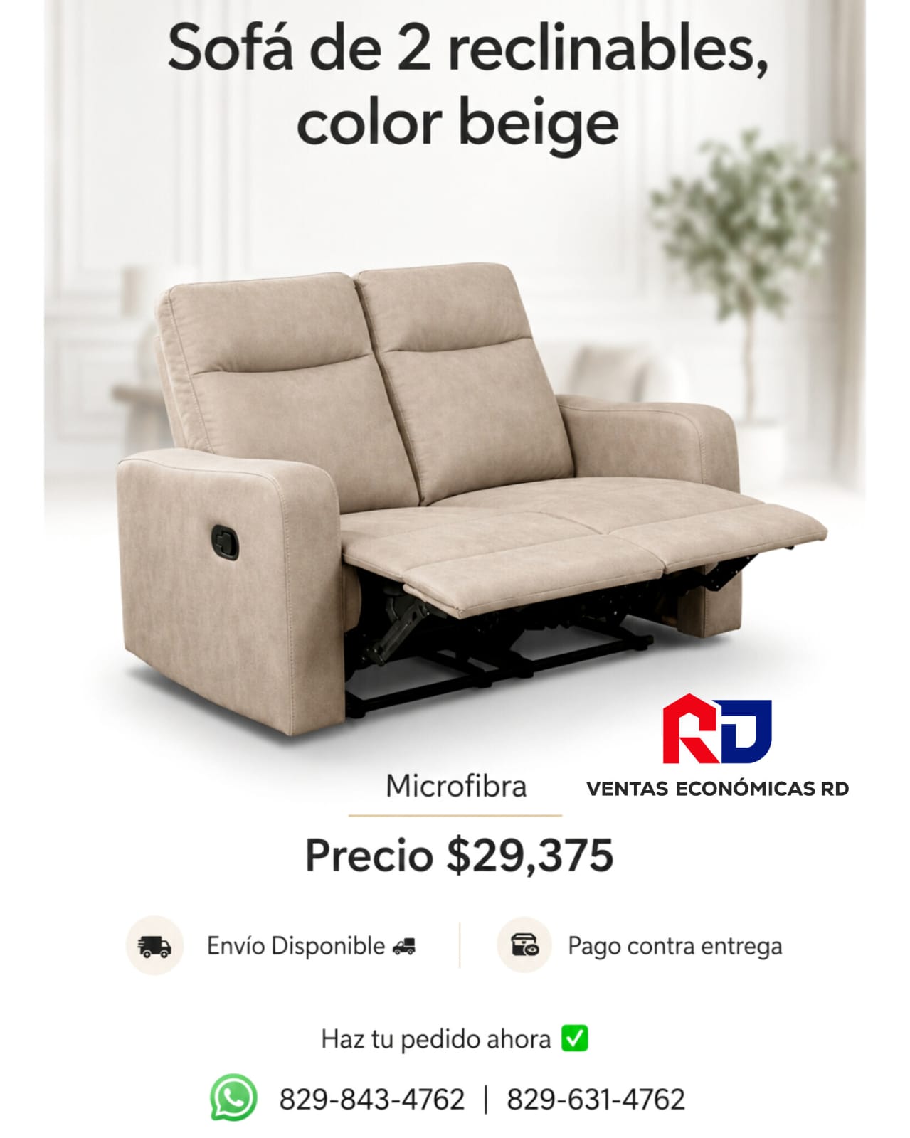 Sillon de dos plaza microfibra 