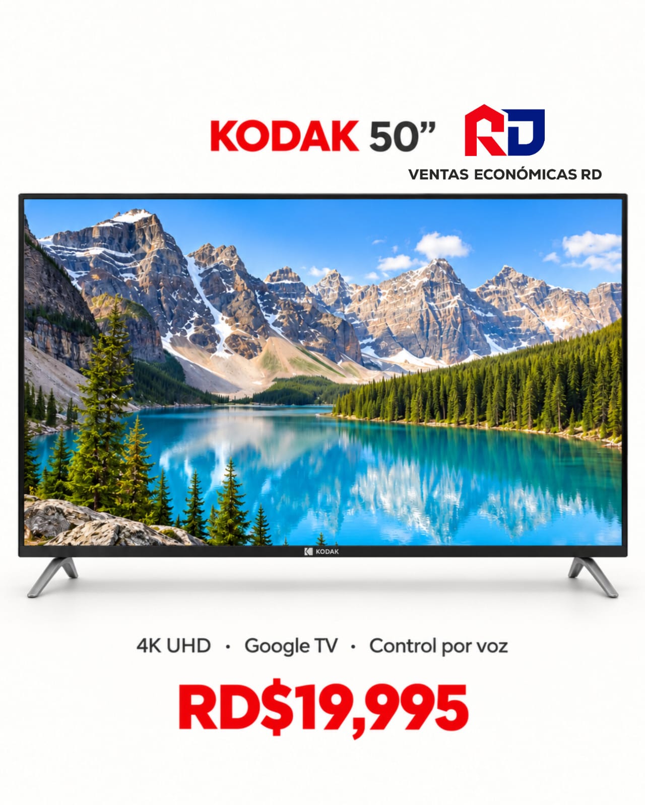 Smart TV Kodak 50" 4K UHD Google TV - Modelo 50SVA1003BT 