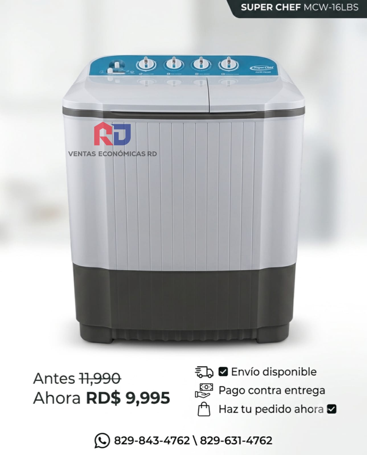 Lavadora super chef 16lbs