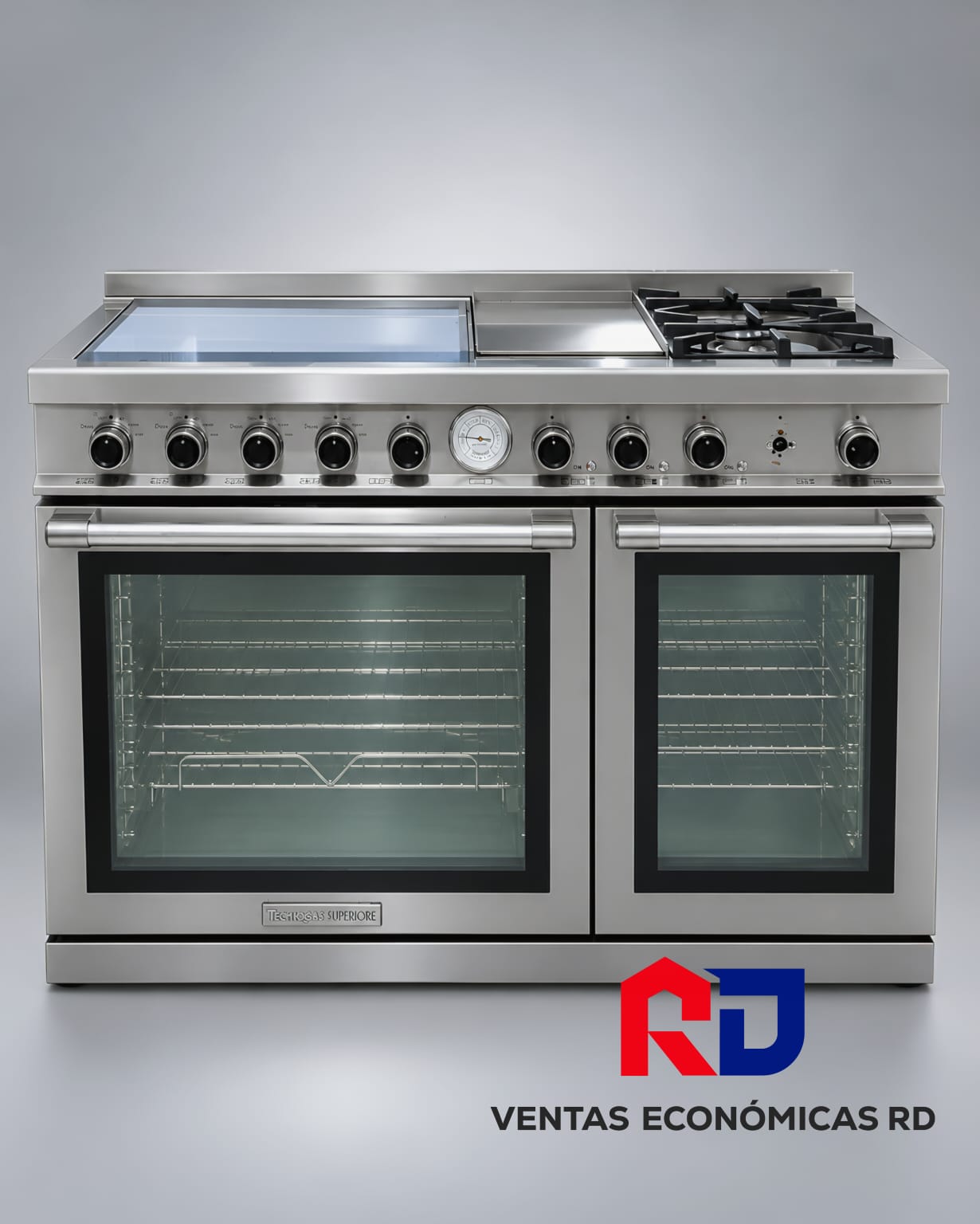 Estufa Profesional Tecnogas Superiore de Doble Horno | Acero Inoxidable
