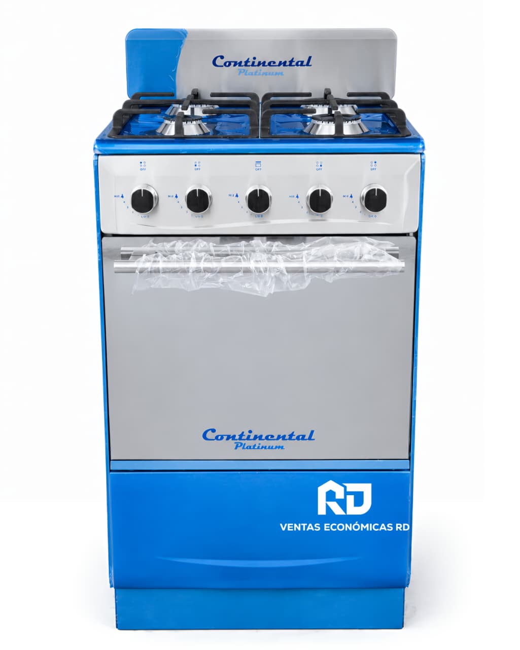 Estufa Continental Platinum de 20 Pulgadas con 4 Quemadores y Parrilla Reforzada