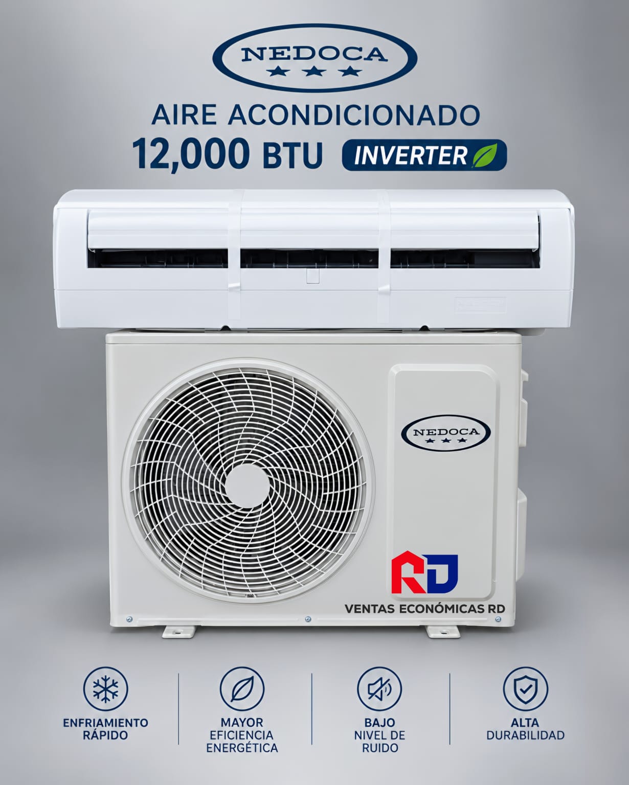 Aire Acondicionado Nedoca 12,000 BTU Inverter SEER 18