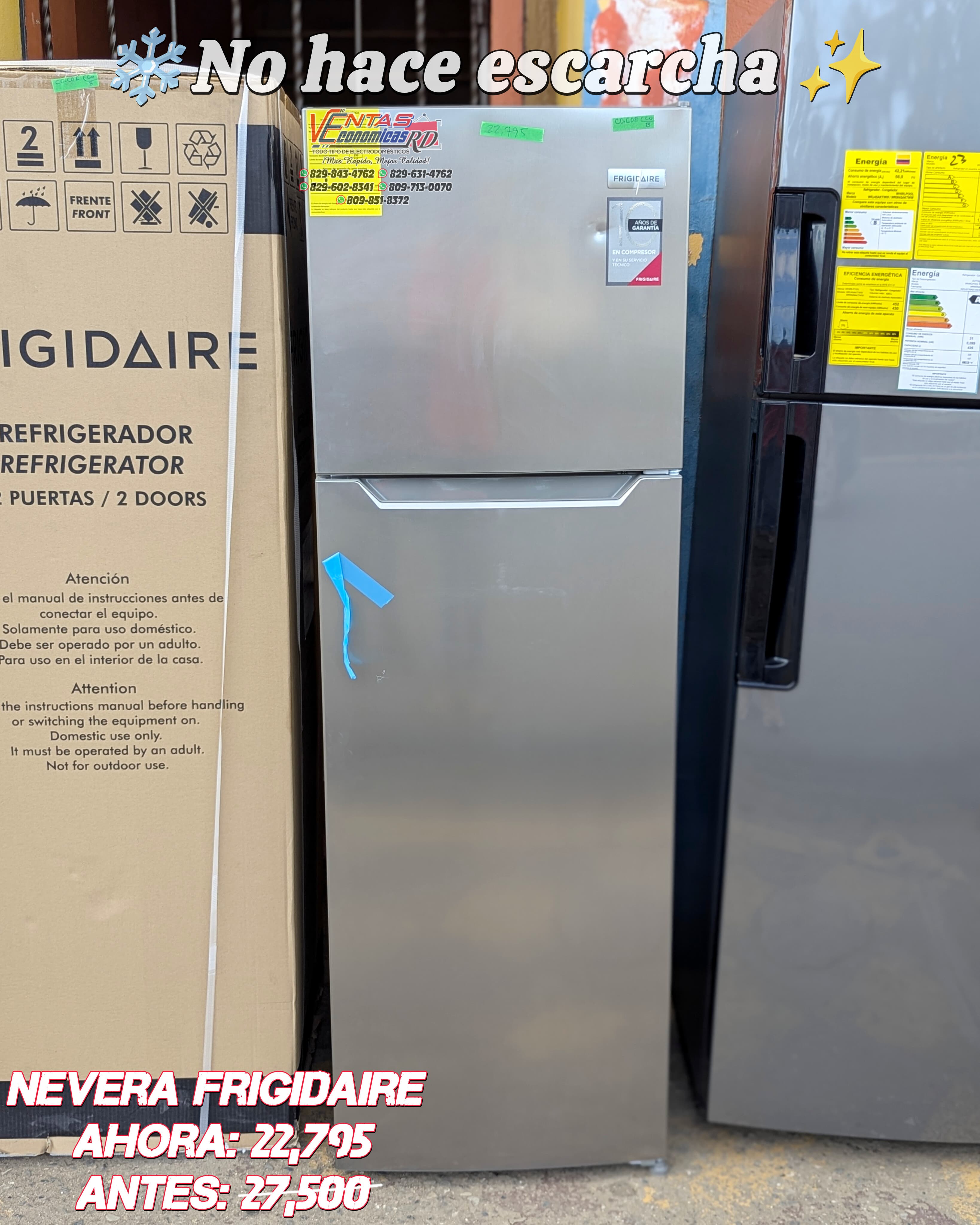 Nevera Frigidaire 9 Pies Cúbicos No Frost Silver