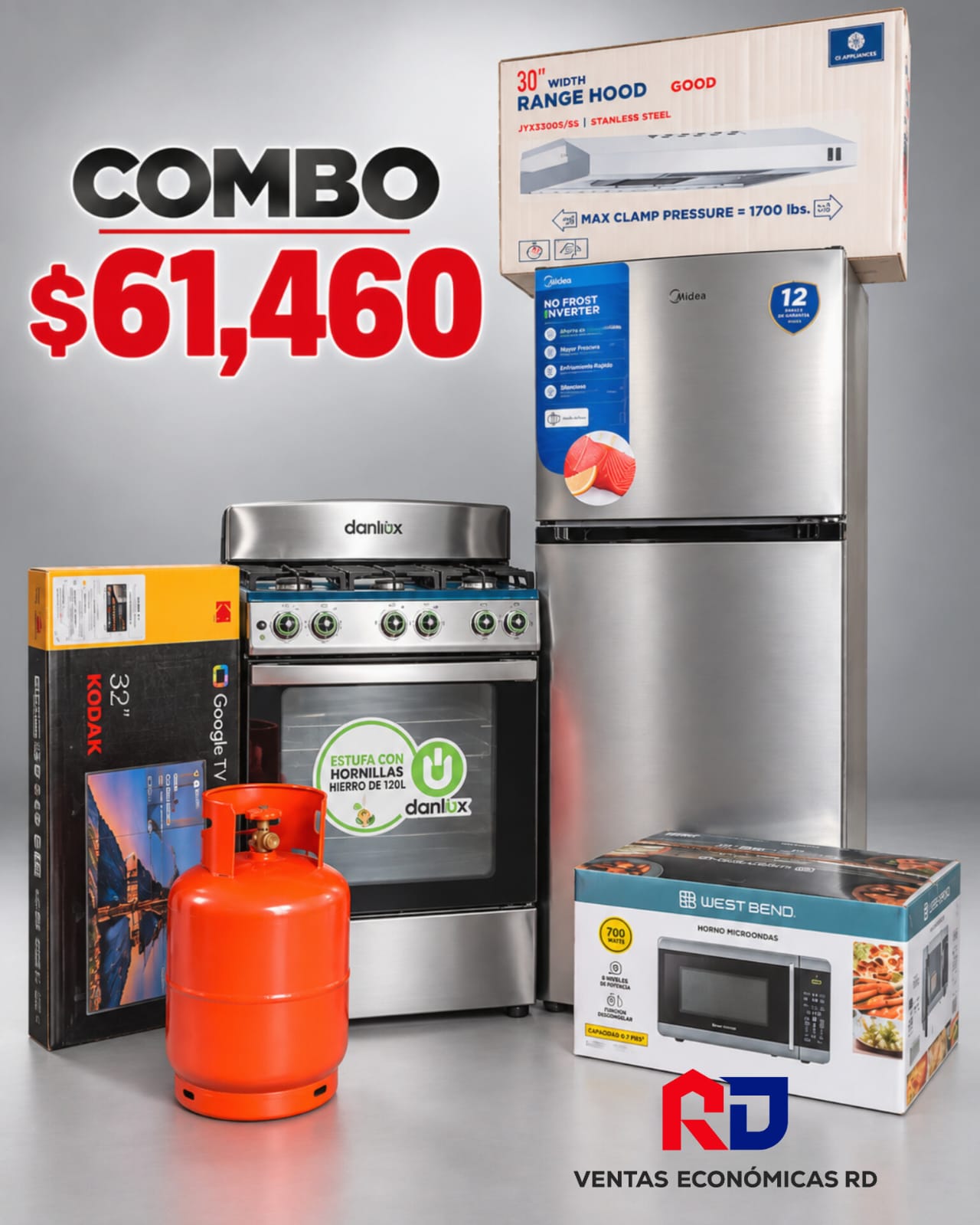 Súper Combo de 6 Electrodomésticos Esenciales – ¡Todo lo que necesitas para tu hogar por RD$ 61,460