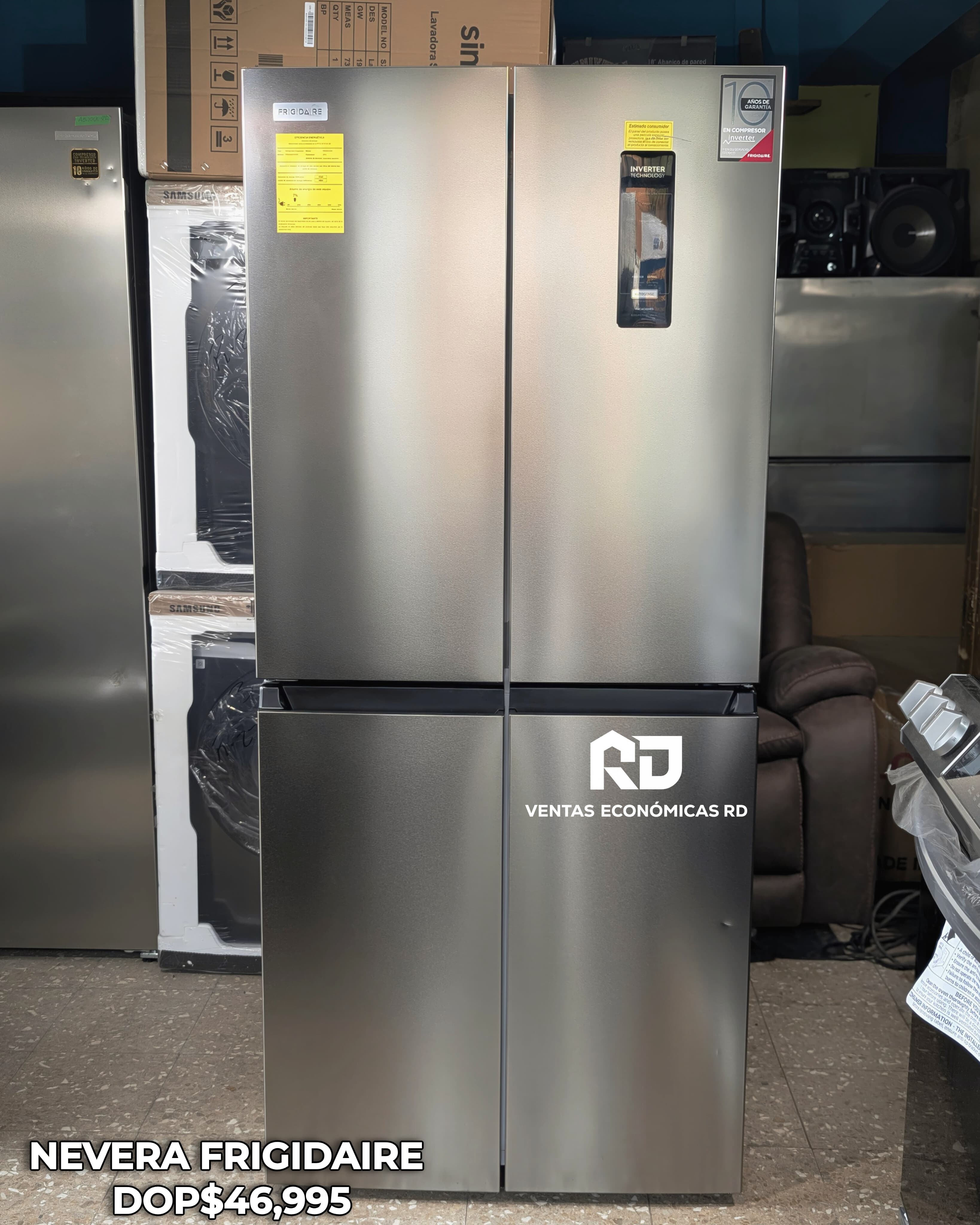 Nevera Frigidaire Quad Door 15 P.C. Inverter - RD$46,995 | Ventas Económicas RD